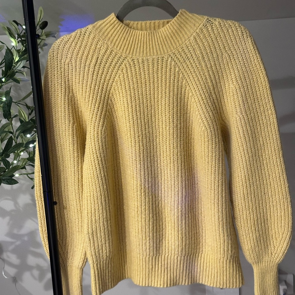 LOFT Soft Yellow Crew Neck Sweater